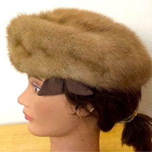 Vintage mink hat with bow